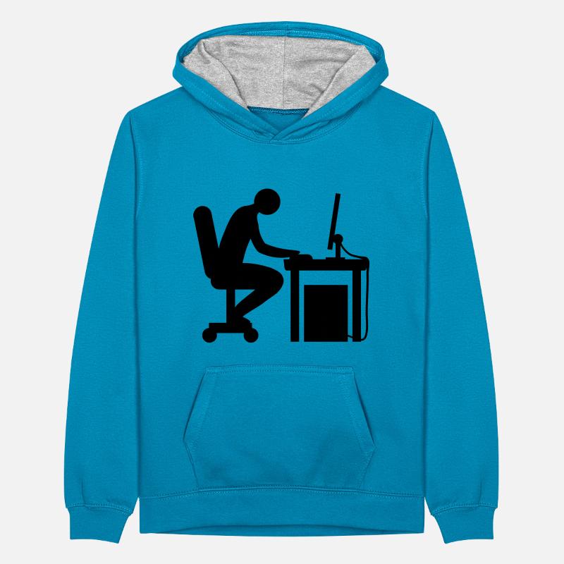 Computer desk nerd Teenager Contrast Hoodie