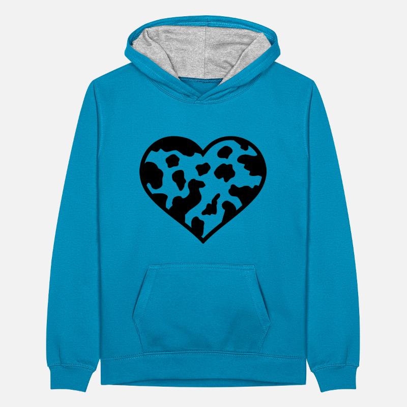 Cow Teenager Contrast Hoodie