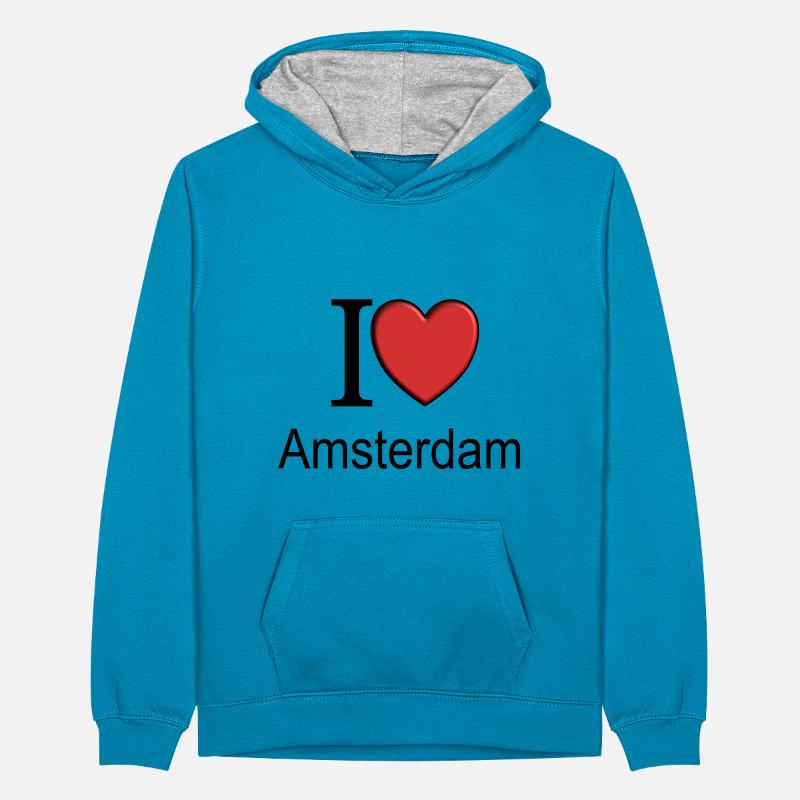 J’adore Amsterdam Sweat à capuche contrasté Ado