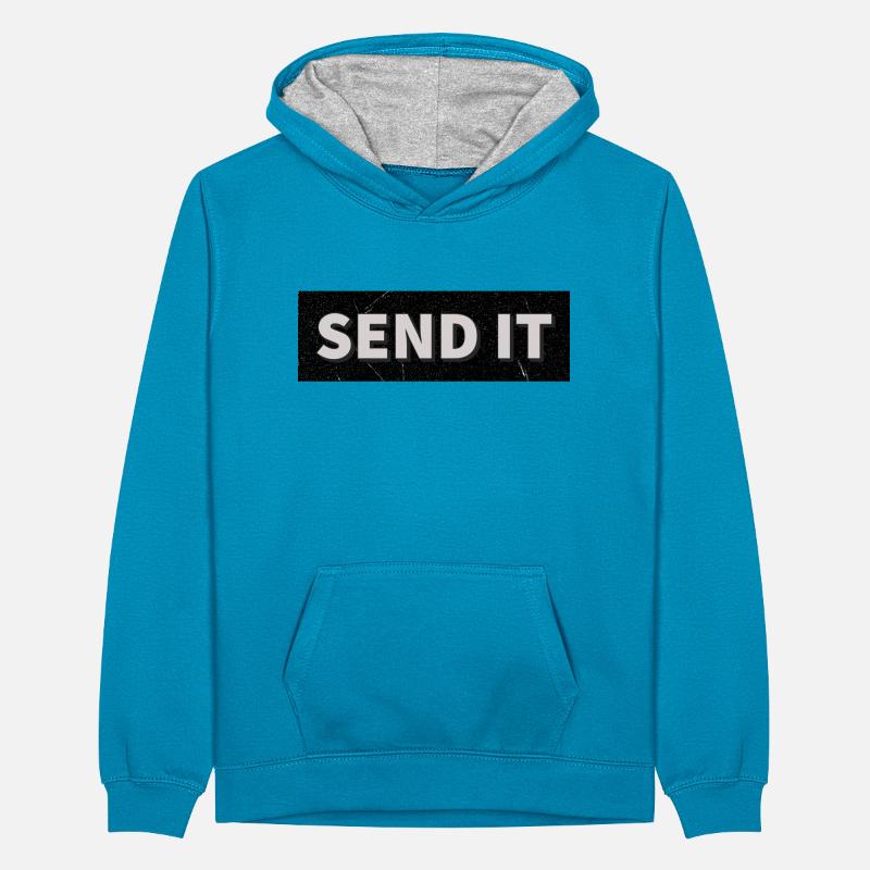 SEND IT Boxlogo Teenager Kontrast-Hoodie