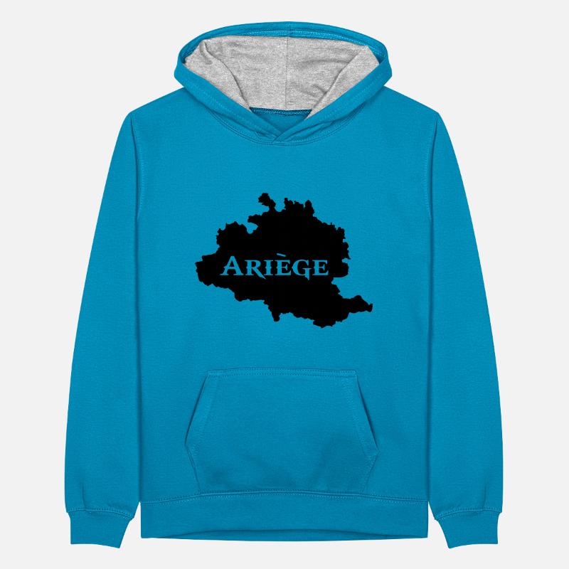 Ariège carte Ariégeoise Sweat à capuche contrasté Ado