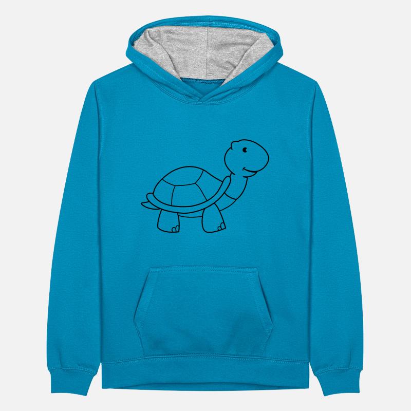 tortue Sweat à capuche contrasté Ado