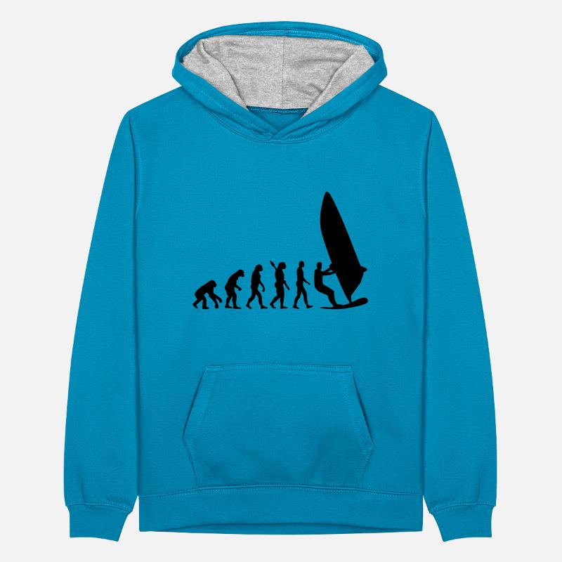 Evolution Windsurfing Sweat à capuche contrasté Ado