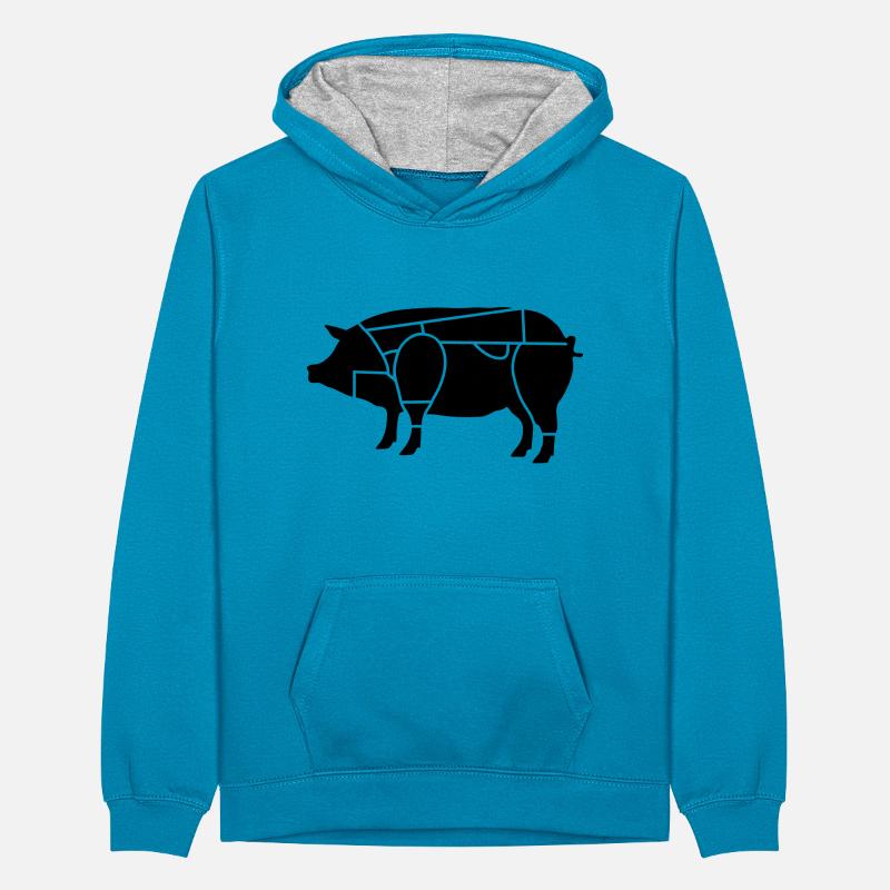 boucher ou de charcutier_b1 Sweat à capuche contrasté Ado