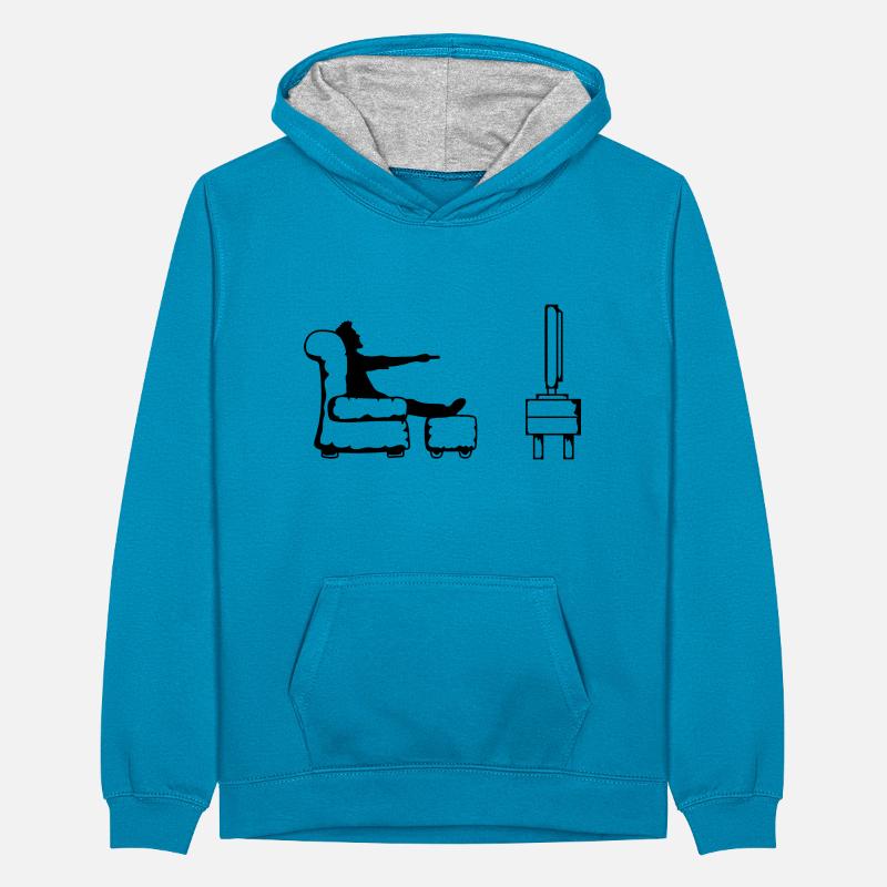 Bascule télécommande écran plat Sweat à capuche contrasté Ado