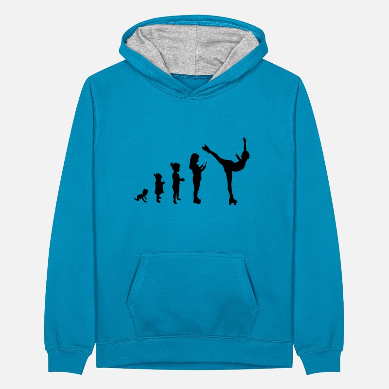 Evolution roller skating 1 Teenager Kontrast-Hoodie