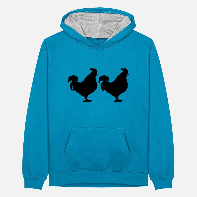 hahn 2 Teenager Kontrast-Hoodie