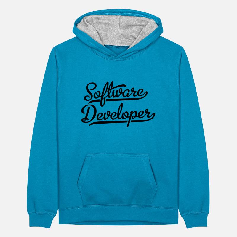 Software Developer Teenager Kontrast-Hoodie