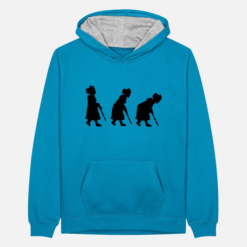 oma re-evolution Teenager Kontrast-Hoodie
