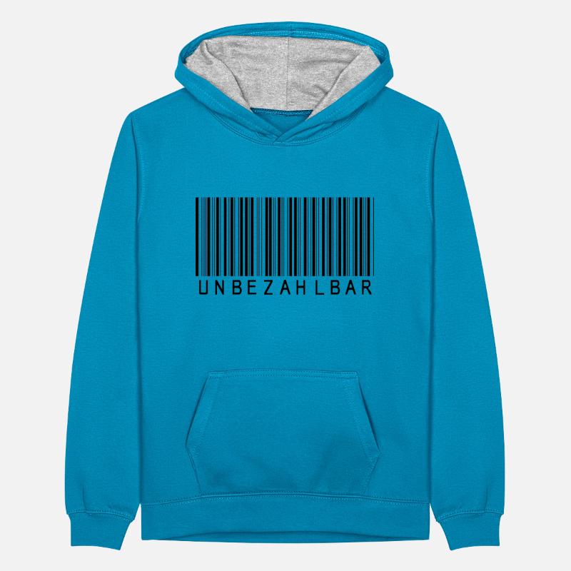 Barcode "Priceless" black Teenager Contrast Hoodie