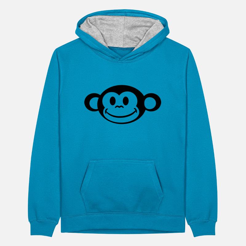 Peu drôle doux singe mignon Sweat à capuche contrasté Ado