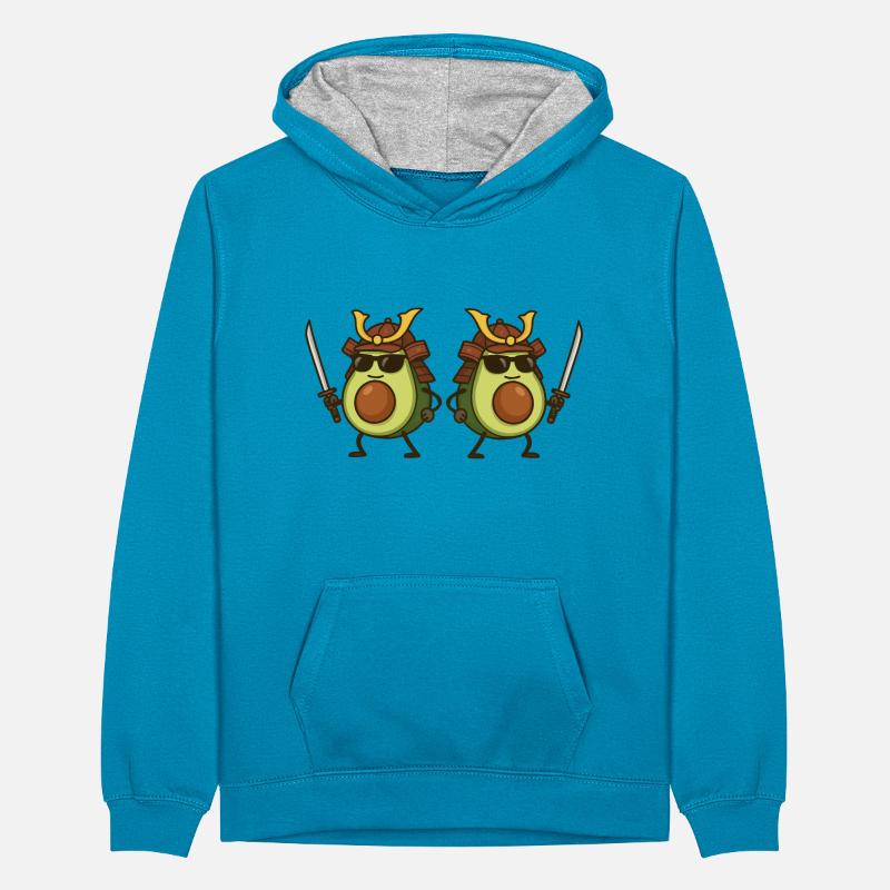 Avocado Samurai 2 Teenager Contrast Hoodie