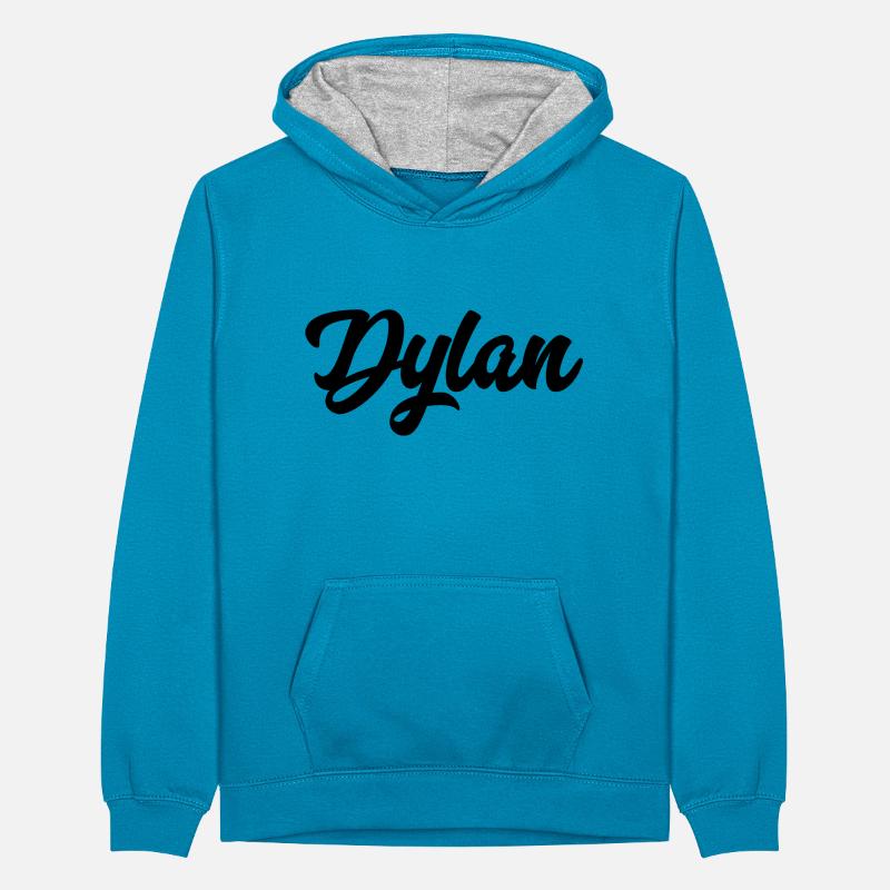 Dylan Custom Text Nom d’anniversaire Sweat à capuche contrasté Ado