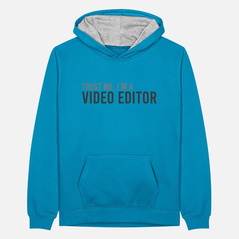 Stolzer Video-Editor Teenager Kontrast-Hoodie