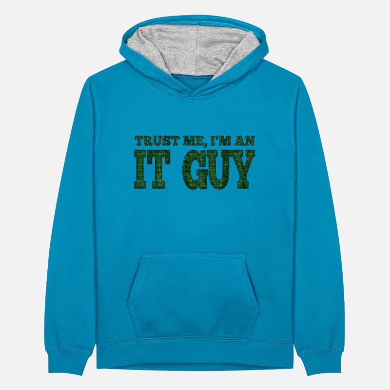 IT-Typ Unterstützung Geek Computer Computer Geek Techniker Teenager Kontrast-Hoodie