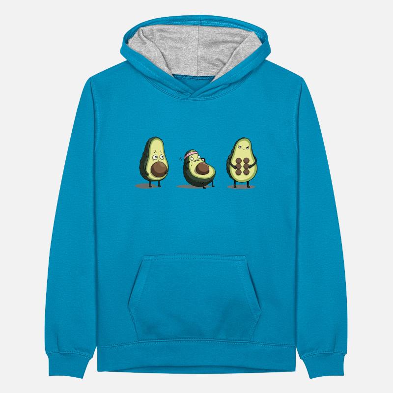 Evolution des Avocado-Körpers Teenager Kontrast-Hoodie