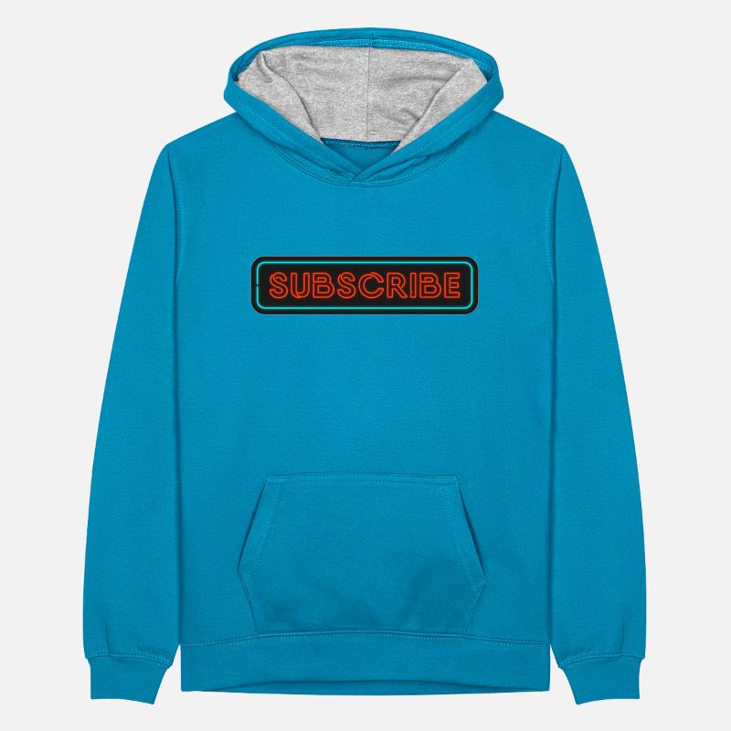 Néon Subscribe Design Sweat à capuche contrasté Ado