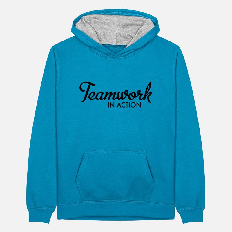 Teamwork Teenager Kontrast-Hoodie