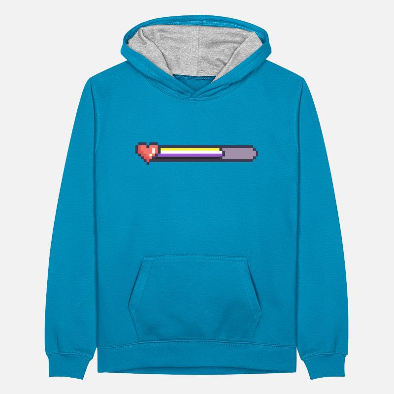 Non binary loading bar Teenager Contrast Hoodie