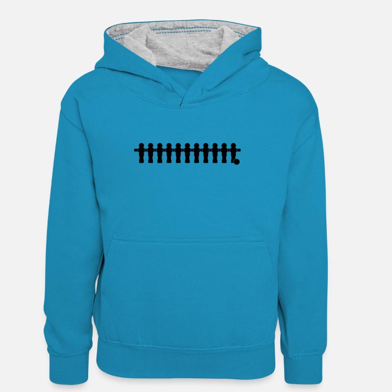 Kicker 11 - Sweat à capuche contrasté Ado - bleu paon/gris chiné