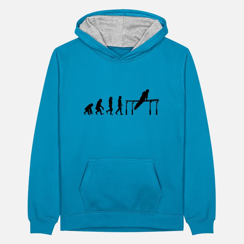 Kunstturnen Parallelbarren Turner Evolution Teenager Kontrast-Hoodie