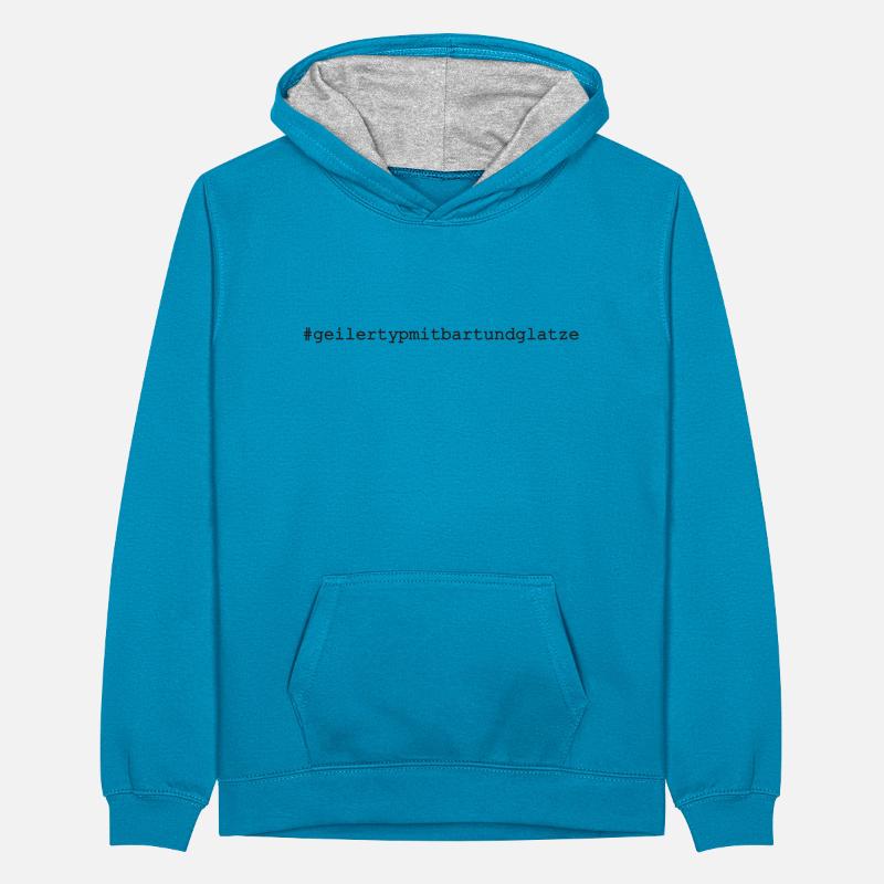 geilertypmitbartundglatze - # geiler Typ mit Bart Teenager Kontrast-Hoodie