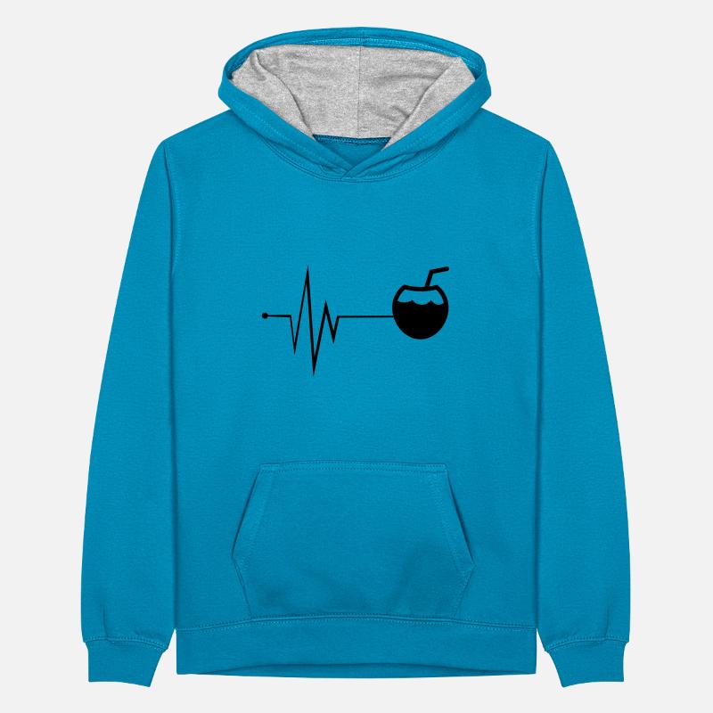 Coconut Icon Pulse Teenager Contrast Hoodie