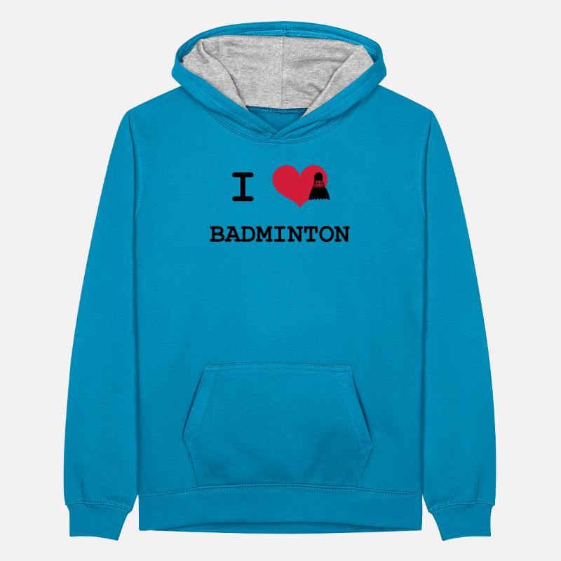 Badminton Felpa con cappuccio in contrasto cromatico per ragazzi