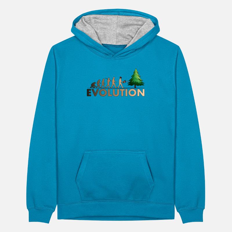 Couleur de l'évolution de la tronçonneuse Sweat à capuche contrasté Ado