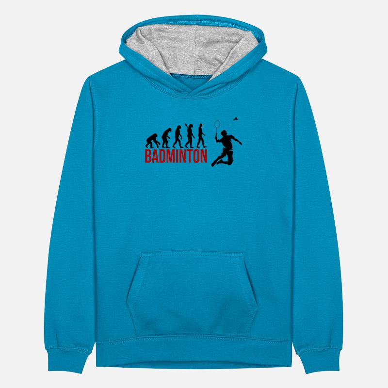 Evolution Badminton Teenager Kontrast-Hoodie