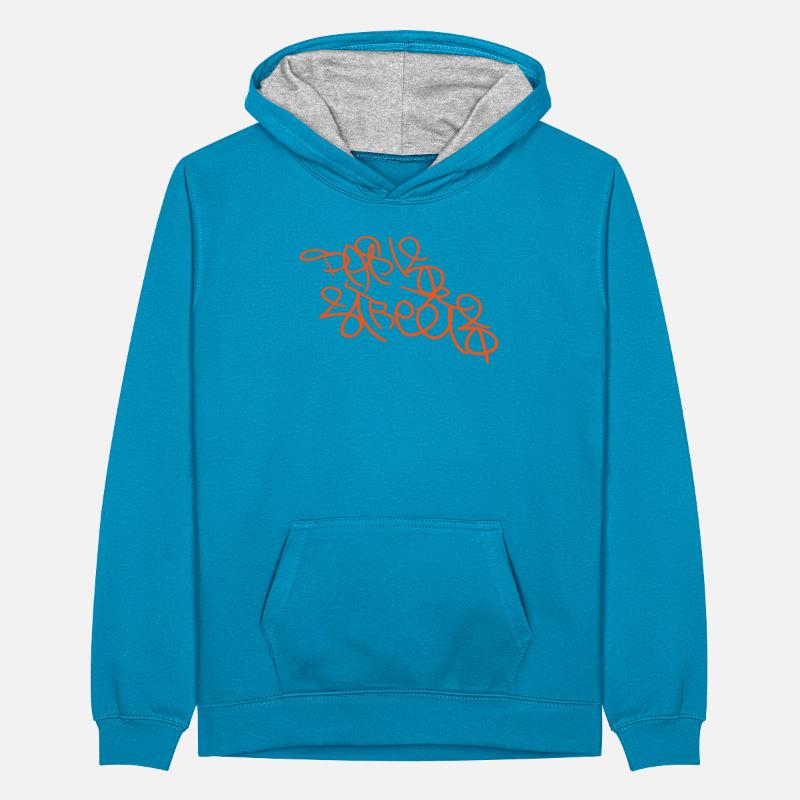 Oranges Pariser Graffiti Teenager Kontrast-Hoodie