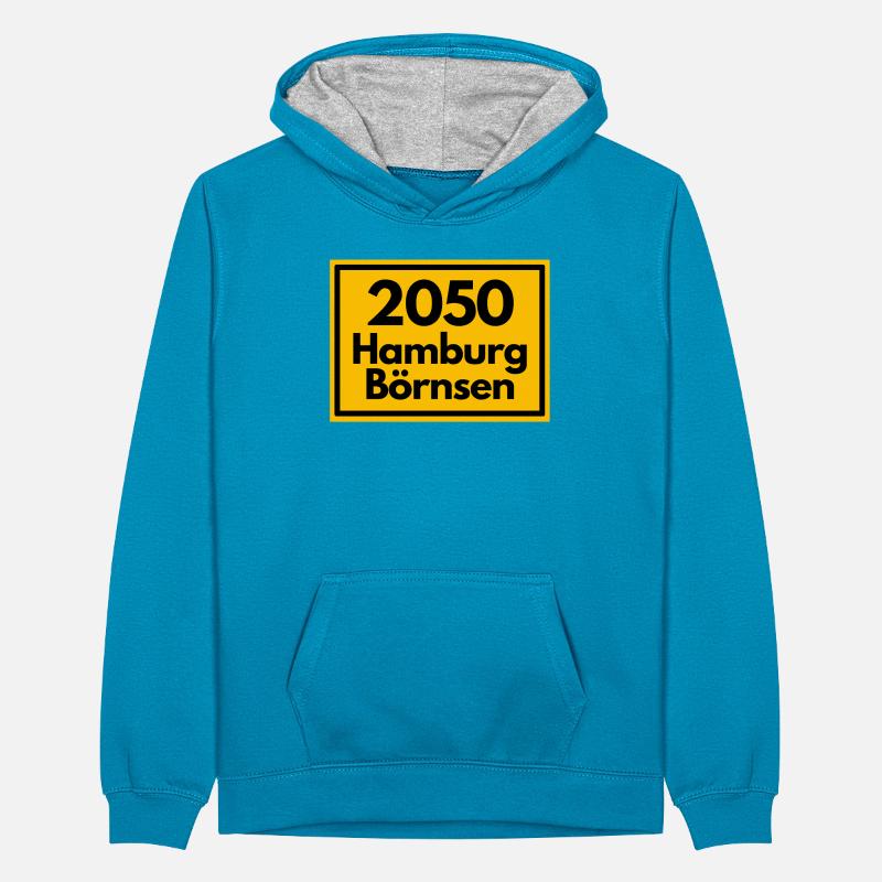 OLD POSTCODE POSTCODE RETRO 2053 HAMBURG BÖRNSEN Teenager Contrast Hoodie