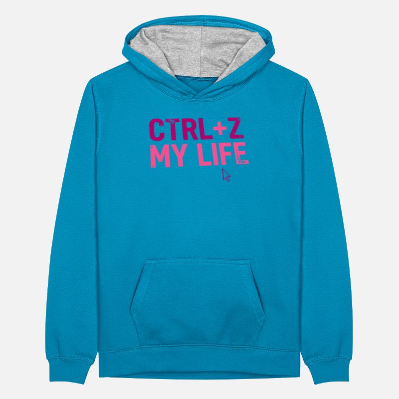Developer Fun Bag, CTRL + Z My Life Teenager Contrast Hoodie