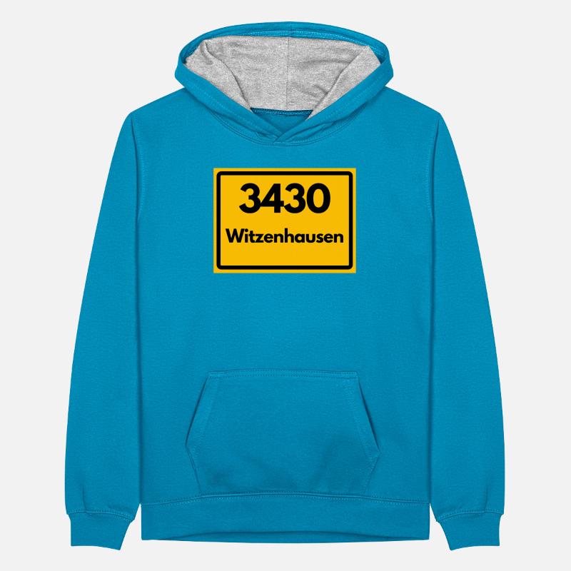 OLD POSTCODE ZIP CODE RETRO 3430 WITZENHAUSEN Teenager Contrast Hoodie