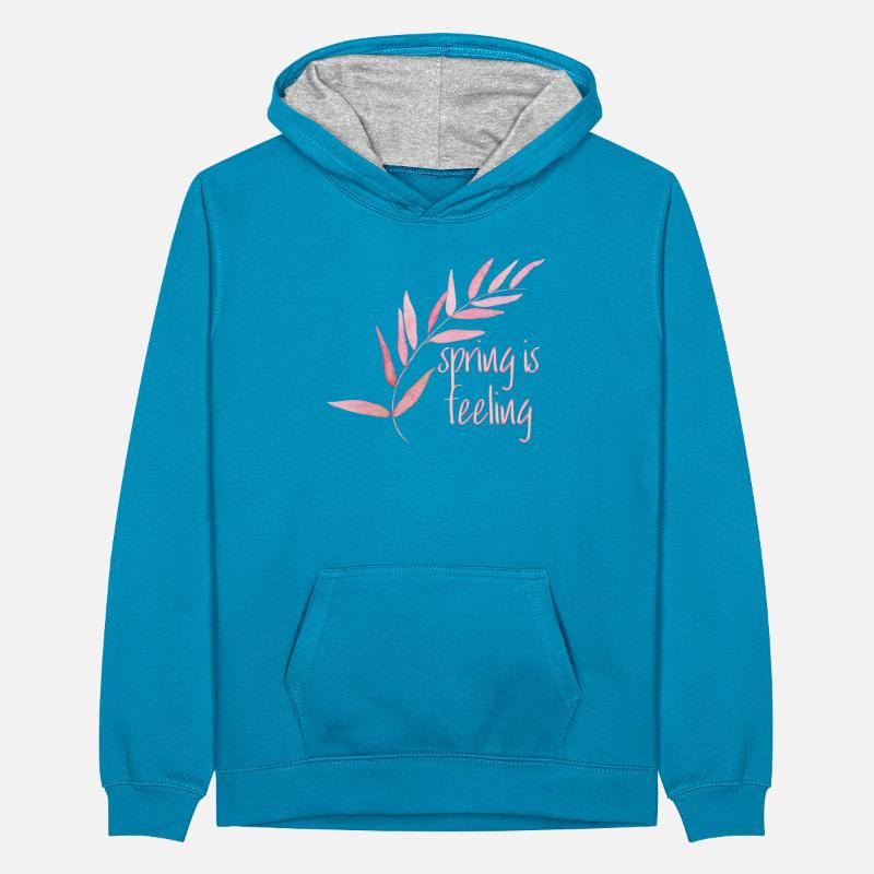 Spring is feeling Teenager Contrast Hoodie