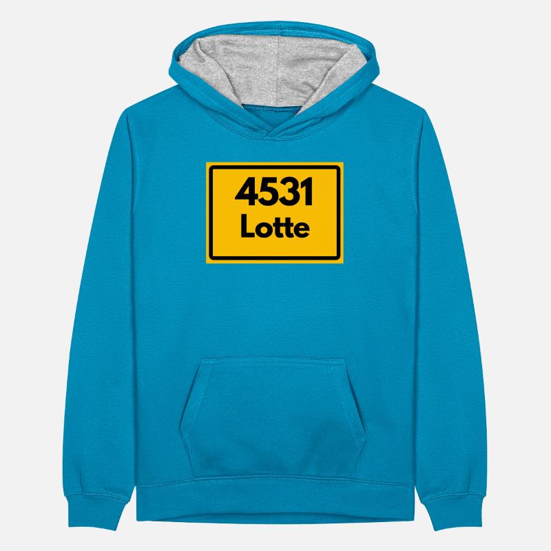 OLD POSTCODE POSTCODE RETRO 4531 LOTTE HEIMATSTOLZ Teenager Contrast Hoodie