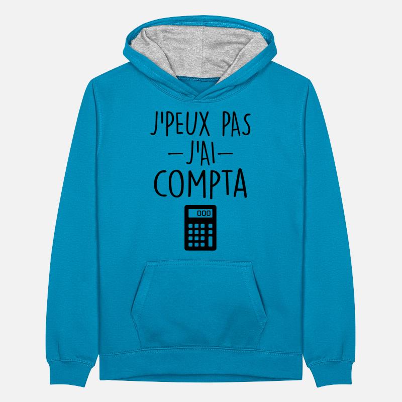 Comptable | Comptabilité | Compter | Chiffre Sweat à capuche contrasté Ado