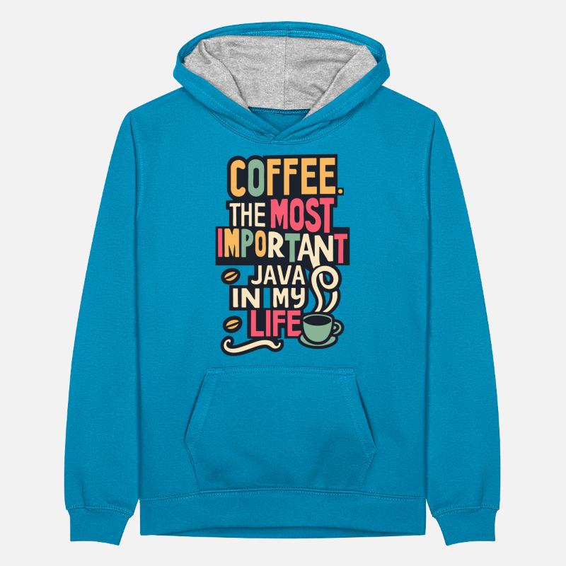 Café. Le Java le plus important de ma vie Sweat à capuche contrasté Ado