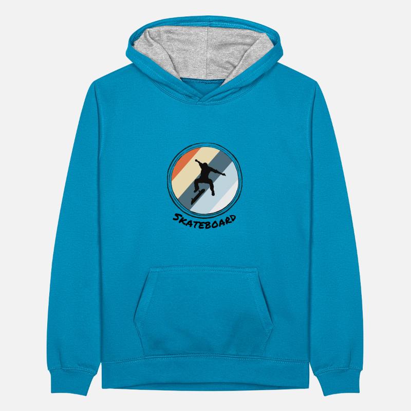 Skateboard Teenager Contrast Hoodie