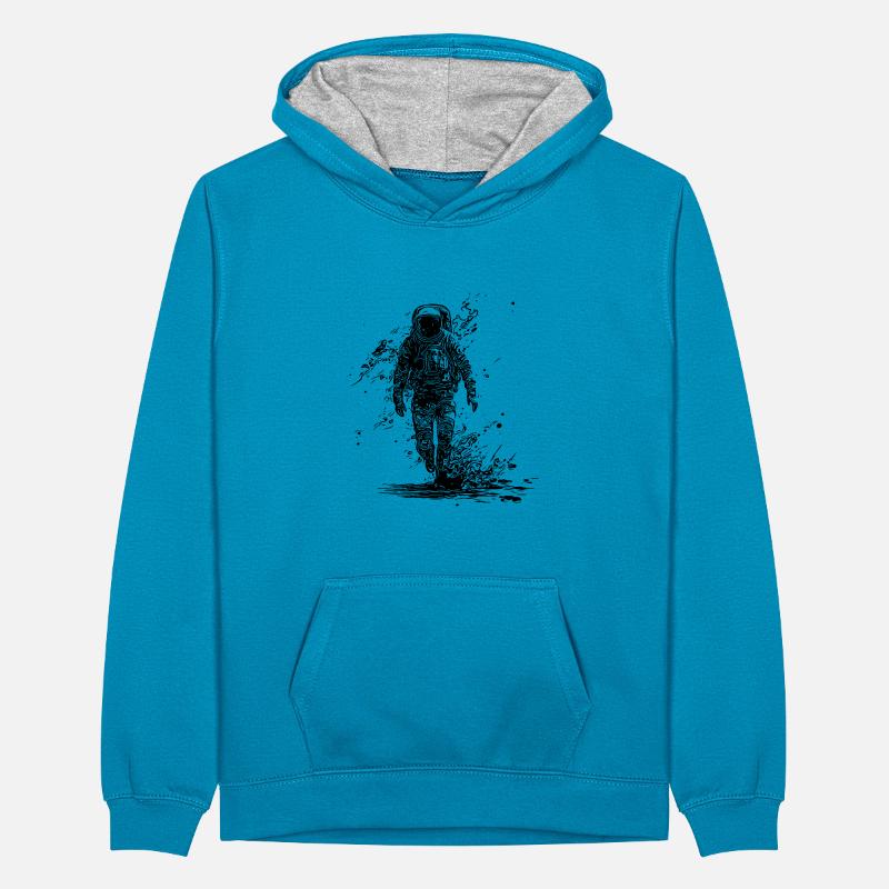 Astronaute cool marche en combinaison spatiale Sweat à capuche contrasté Ado