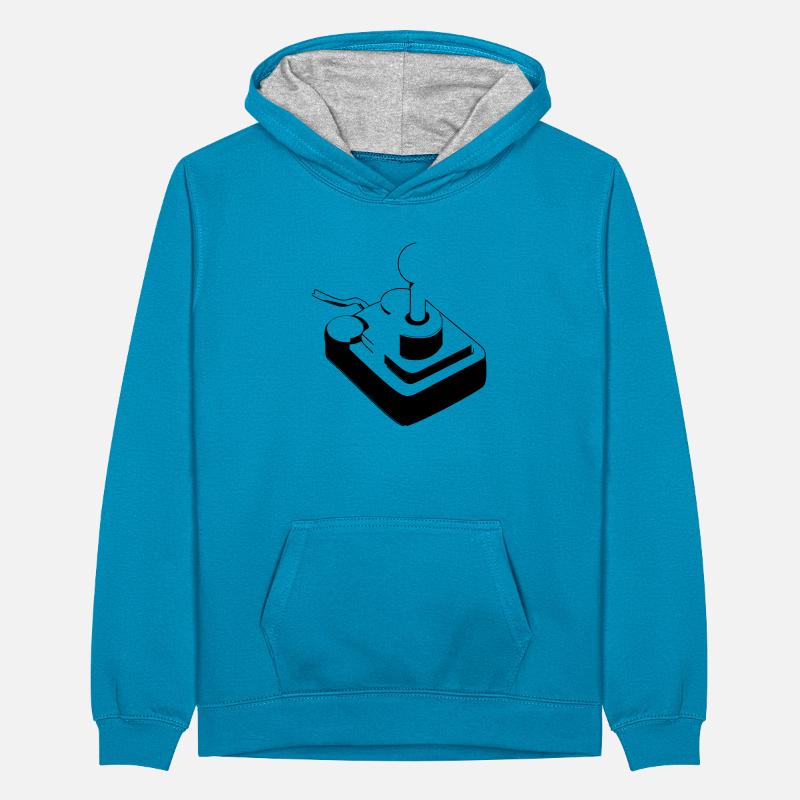 Joystick Player Game Controller Console Gaming Teenager Contrast Hoodie