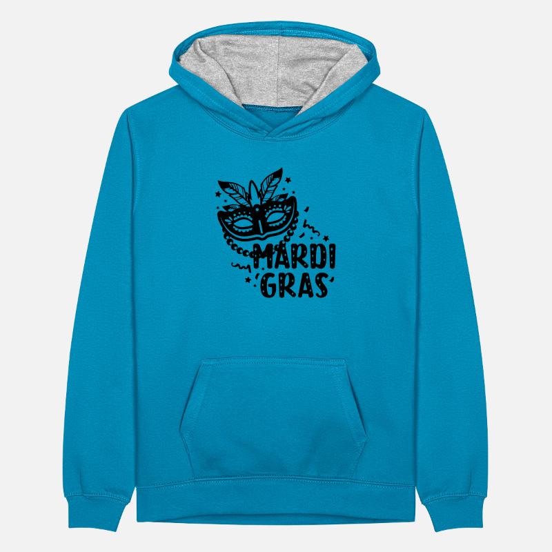 Mardi Gras Teenager Contrast Hoodie