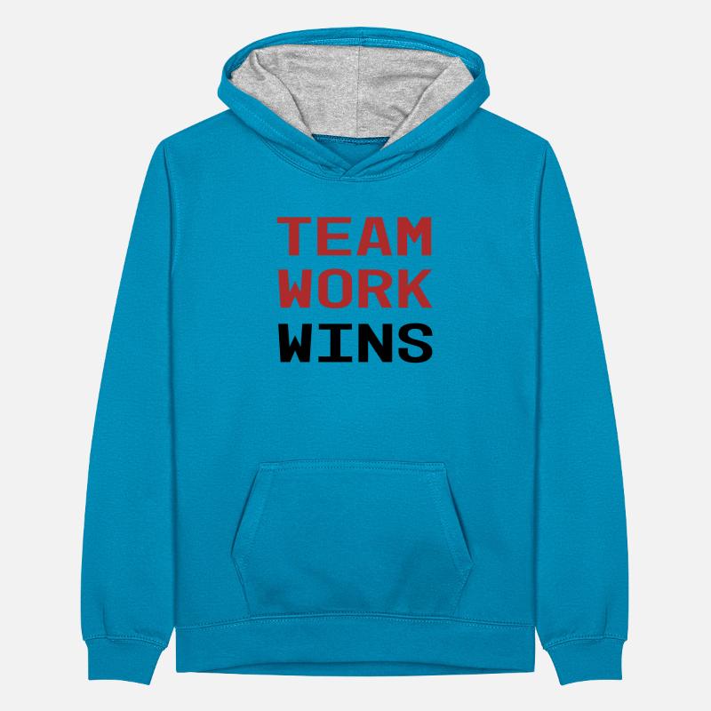 Teamwork Teenager Kontrast-Hoodie