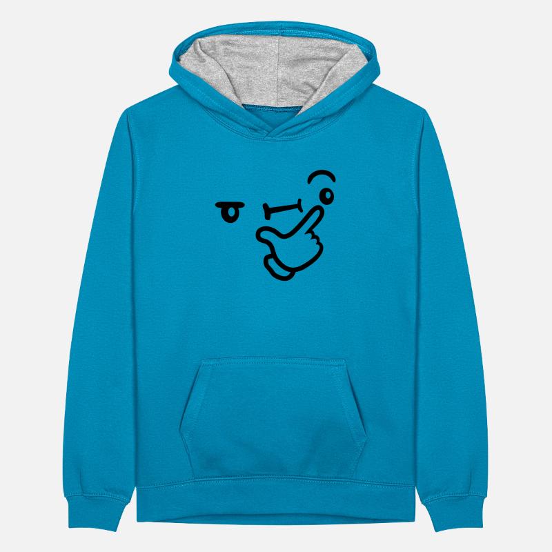 Icon Expression réfléchie du visage Sweat à capuche contrasté Ado