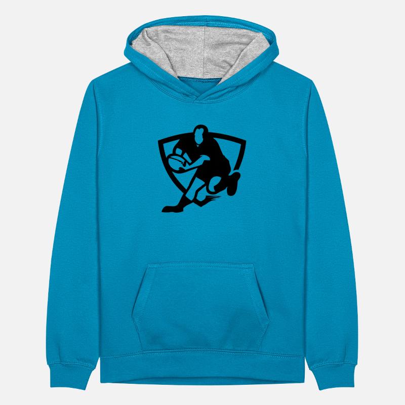 Rugby Teenager Contrast Hoodie