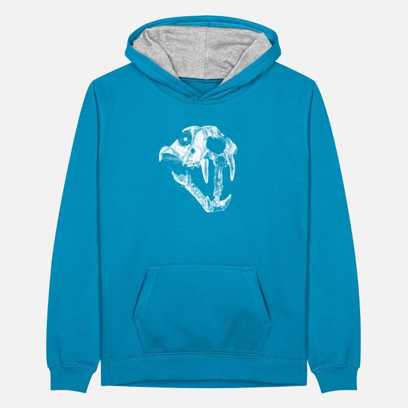 Fuchs Schädel Teenager Kontrast-Hoodie
