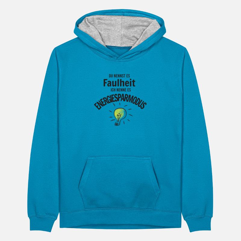 Faulheit oder Energiesparmodus Teenager Kontrast-Hoodie