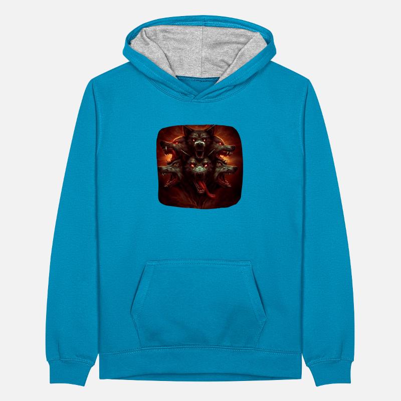 Devilish Beasts Ghostly Nightmare Black Magic Teenager Contrast Hoodie