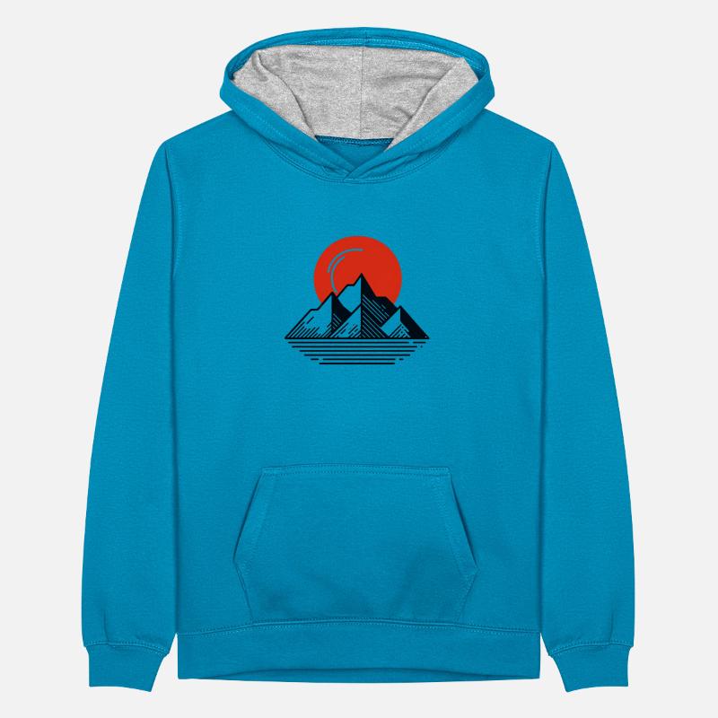 Midnight Sun Summit Teenager Kontrast-Hoodie