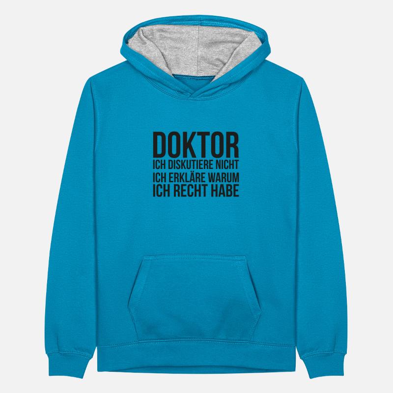 Doktor Student Phd Geschenk Dissertation Teenager Kontrast-Hoodie